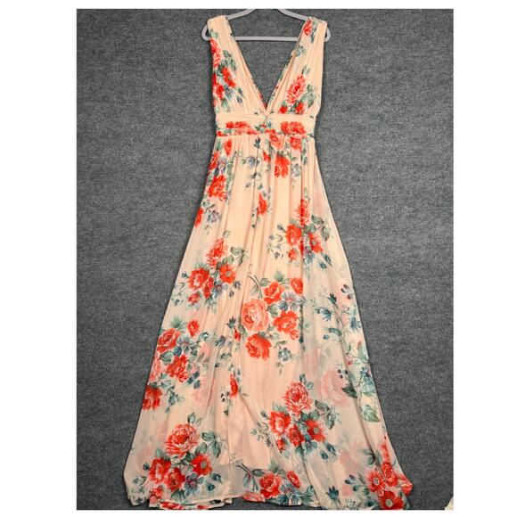 Lulu's Floral Maxi Dress - Pink and Green - Picture 3 of 15